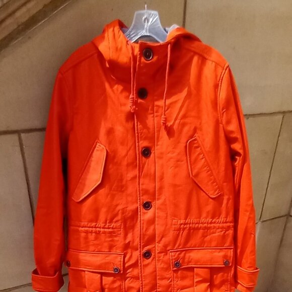 Todd Snyder + Gap Collab Mens Coat Hooded Parka Cadet Orange w/ Removeable Liner - Picture 1 of 16